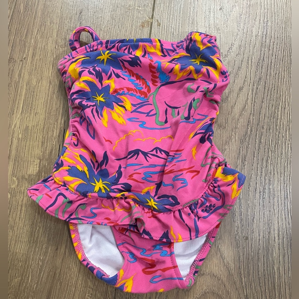 Ralph Lauren One Piece Girl Infant Swimsuit Animal Safari Pink Print 18M